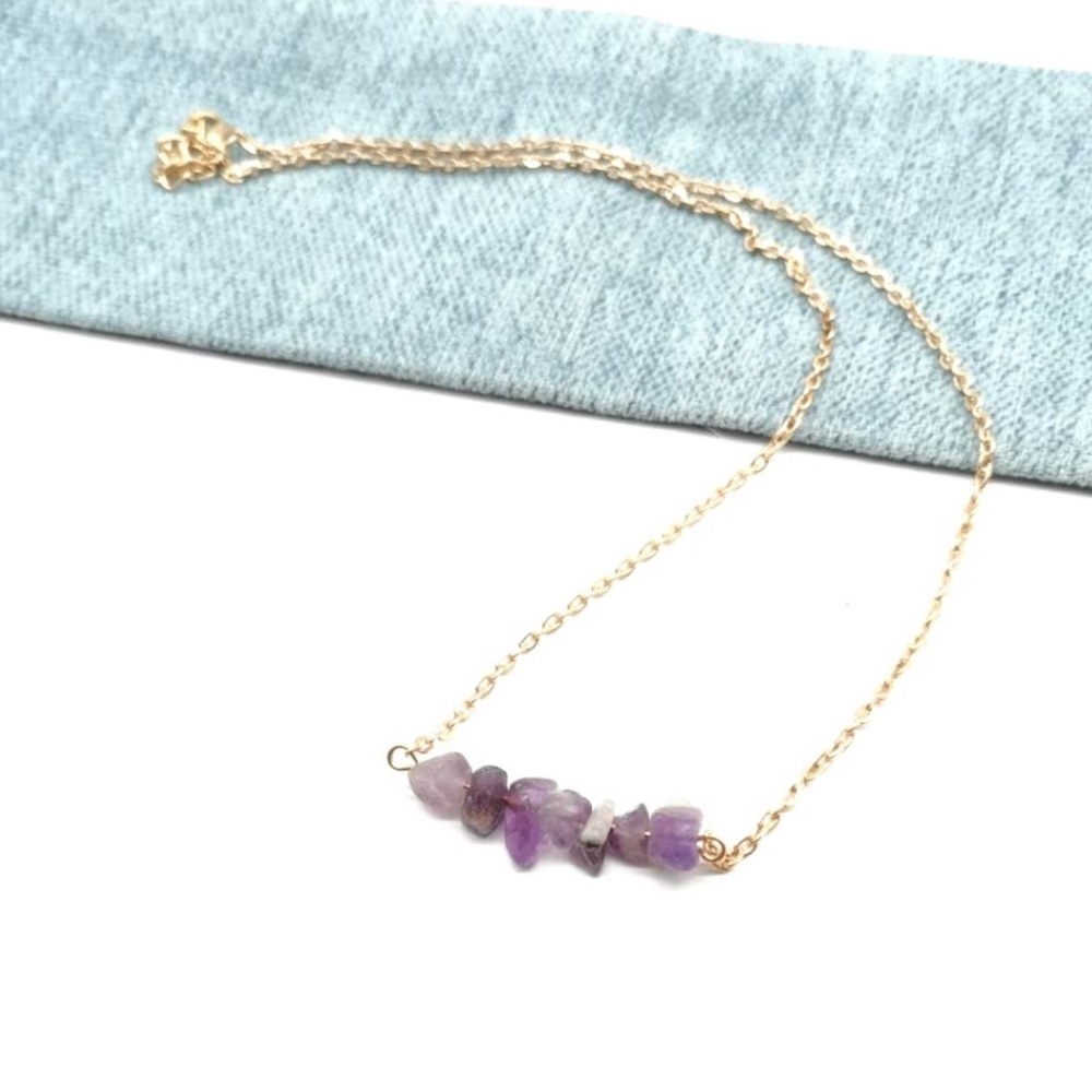 Amethyst Crystal Chips Necklace